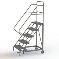 Safety Slope Rolling Ladder, 5 Steps, Serrated, 50° Incline, 50" High Distribution Jean Lapalme