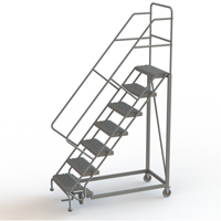 Safety Slope Rolling Ladder, 7 Steps, Serrated, 50° Incline, 70" High Distribution Jean Lapalme