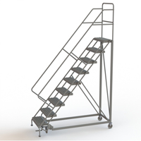 Safety Slope Rolling Ladder, 9 Steps, Serrated, 50° Incline, 90" High Distribution Jean Lapalme