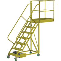 Cantilever Rolling Ladder, Unsupported, 7 Steps, 40" Platform Depth, 70" Platform Height Distribution Jean Lapalme