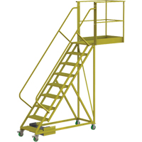 Cantilever Rolling Ladder, Unsupported, 9 Steps, 40" Platform Depth, 90" Platform Height Distribution Jean Lapalme