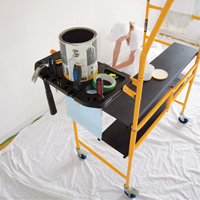 Jobsite Series 4' Safety Rail & Tool Shelf Scaffold Kit, Steel Frame, 49-1/2" D x 57-3/4" H Distribution Jean Lapalme