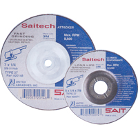 Saitech Ultimate Performance Grinding Wheel, 4" x 1/4", 3/8" Arbor, Aluminum Oxide, Type 27 Distribution Jean Lapalme