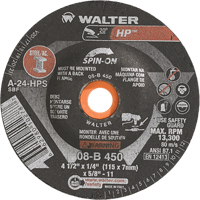 Meule HP vissable, 4-1/2" x 1/4", Arbre de 5/8"-11, Type 27S Distribution Jean Lapalme