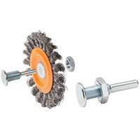 Reversible Mounted Knot-Twisted Wire Wheel, 3" Dia., 0.0118" Fill, 1/2" Arbor, Steel Distribution Jean Lapalme