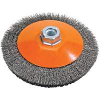 Saucer Crimped Wire Wheel, 5" Dia., 0.012" Fill, 5/8"-11 Arbor Distribution Jean Lapalme