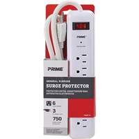Surge Protector, 6 Outlets, 750 J, 1875, 3' Cord Distribution Jean Lapalme