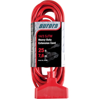 Vinyl Extension Cord, Outdoor, SJTW, 14/3 AWG, 15 A, 3 Outlet(s), 25' Distribution Jean Lapalme