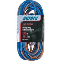TPE-Rubber Extension Cord With Light Indicator, All-Weather, SJEOW, 14/3 AWG, 15 A, 50' Distribution Jean Lapalme