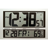 Horloge g&eacute;ante, Num&eacute;rique, &agrave; piles, 16,5" la x 1,7" p x 11" h, Argent Distribution Jean Lapalme