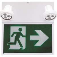 Running Man Exit Sign, LED, Battery Operated/Hardwired, 12" L x 12 1/2" W, Pictogram Distribution Jean Lapalme