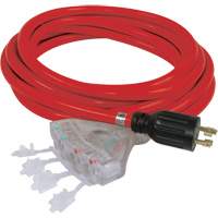 Rallonge pour g&eacute;n&eacute;ratrice &agrave; quatre prises, STW, AWG 10, 20 A, 4 prise(s), 25' Distribution Jean Lapalme