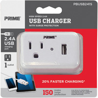 Prime&reg; USB Charger with Surge Protector Distribution Jean Lapalme