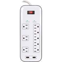 USB Charging Surge Protectors, 8 Outlets, 2400 J, 1875 W, 6' Cord Distribution Jean Lapalme