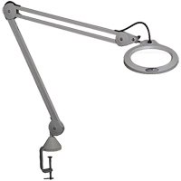 Lampe grossissante, Dioptrie 5, Ampoule DEL, Bras de 45", Pinces serre-joints, Gris Distribution Jean Lapalme