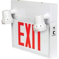 Enseigne de sortie avec &eacute;clairage de s&eacute;curit&eacute;, DEL, &agrave; piles/&agrave; raccordement fixe, 12-1/10" lo x 11" la, Anglais Distribution Jean Lapalme