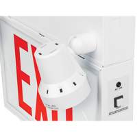 Enseigne de sortie avec &eacute;clairage de s&eacute;curit&eacute;, DEL, &agrave; piles/&agrave; raccordement fixe, 12-1/10" lo x 11" la, Anglais Distribution Jean Lapalme