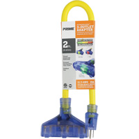 Adapter with Visual Amperage Detection, Outdoor, 12/3 AWG, 15 A, 3 Outlet(s), 2' Distribution Jean Lapalme