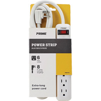 Power Strip, 6 Outlet(s), 8', 15 A, 1875 W, 125 V Distribution Jean Lapalme