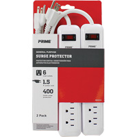 Surge Protector 2-Pack, 6 Outlets, 400 J, 1875 W, 1.5' Cord Distribution Jean Lapalme