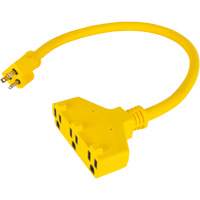 Adaptateur de rallonge d'alimentation, Ext&eacute;rieur, STOW, AWG 12/3, 15 A, 3 prise(s), 2' Distribution Jean Lapalme