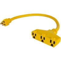 Adaptateur de rallonge d'alimentation, Ext&eacute;rieur, STOW, AWG 12/3, 15 A, 3 prise(s), 2' Distribution Jean Lapalme