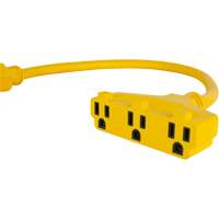 Adaptateur de rallonge d'alimentation, Ext&eacute;rieur, STOW, AWG 12/3, 15 A, 3 prise(s), 2' Distribution Jean Lapalme
