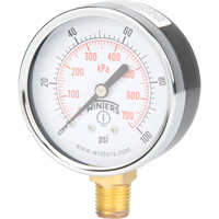 Manom&egrave;tre,  2-1/2", 0 - 100 psi, Fixation inf&eacute;rieure, Analogique Distribution Jean Lapalme