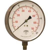 Manom&egrave;tre pour entrepreneur,  4-1/2", 0 - 100 psi, Fixation inf&eacute;rieure, Analogique Distribution Jean Lapalme
