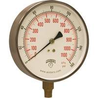 Manom&egrave;tre pour entrepreneur,  4-1/2", 0 - 160 psi, Fixation inf&eacute;rieure, Analogique Distribution Jean Lapalme